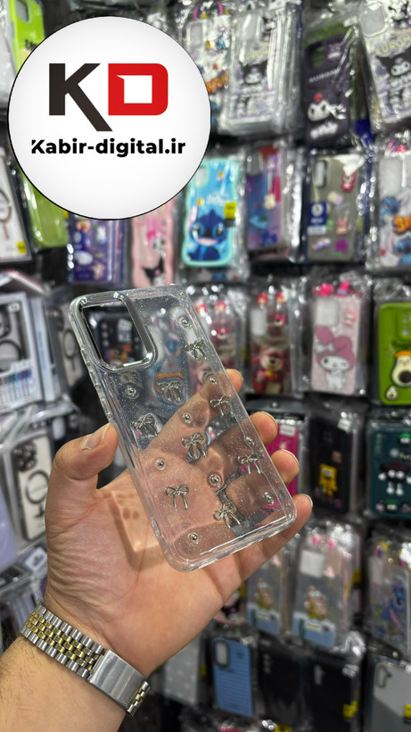 قاب گوشی Galaxy A32 4Gسامسونگ لاکچری شفاف رزینی طرح شاین لنز کرومی طرح پاپیون کرومی