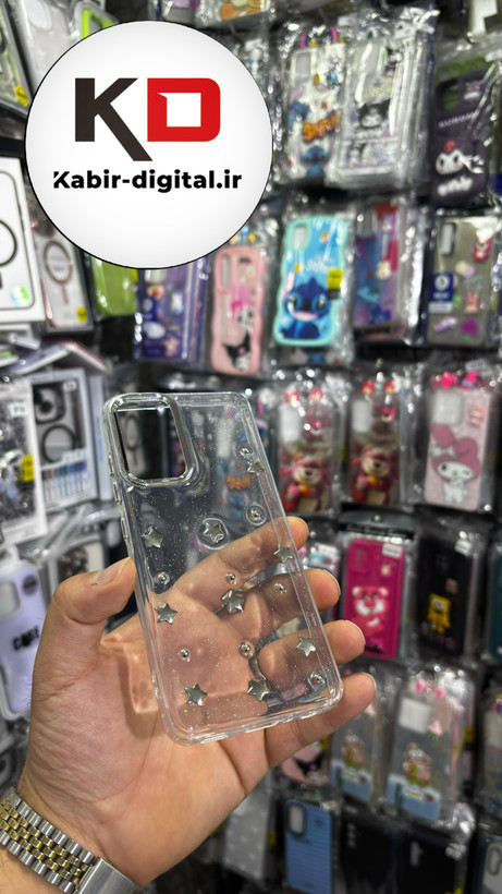 قاب گوشی Galaxy A32 4Gسامسونگ لاکچری شفاف رزینی طرح شاین لنز کرومی طرح ستاره