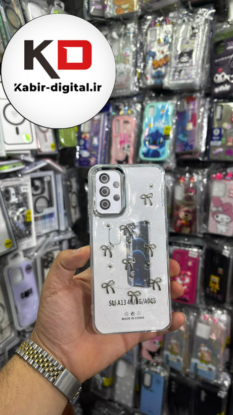 قاب گوشی Galaxy A13/A23/M13/A04sسامسونگ لاکچری شفاف رزینی طرح شاین لنز کرومی طرح پاپیون کرومی