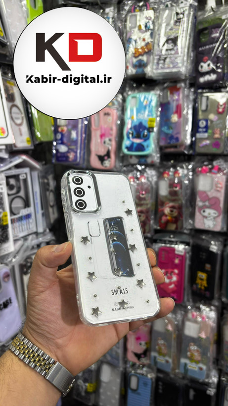 قاب گوشی Galaxy A25/A24سامسونگ لاکچری شفاف رزینی طرح شاین لنز کرومی طرح ستاره
