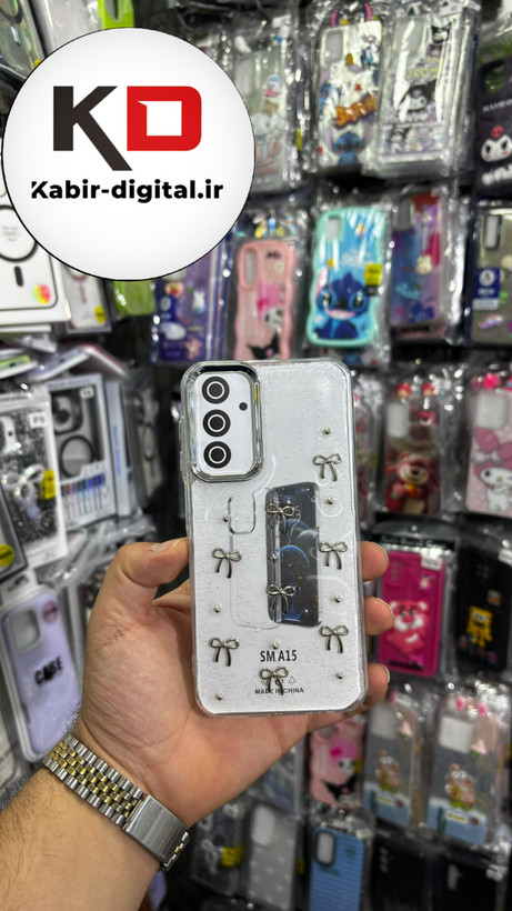 قاب گوشی Galaxy A25/A24سامسونگ لاکچری شفاف رزینی طرح شاین لنز کرومی طرح پاپیون کرومی