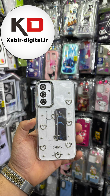 قاب گوشی Galaxy A25/A24سامسونگ لاکچری شفاف رزینی طرح شاین لنز کرومی طرح قلب