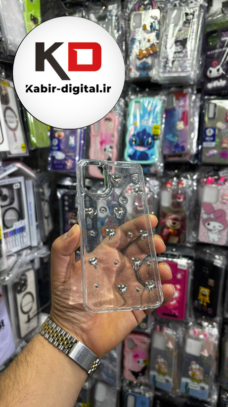 قاب گوشی Galaxy A51/A31 سامسونگ لاکچری شفاف رزینی طرح شاین لنز کرومی طرح قلب