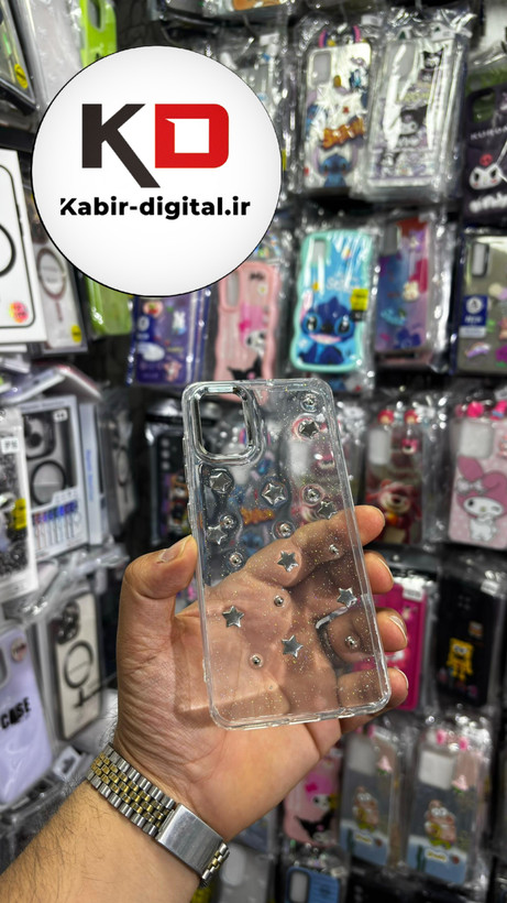 قاب گوشی Galaxy A51/A31 سامسونگ لاکچری شفاف رزینی طرح شاین لنز کرومی طرح ستاره