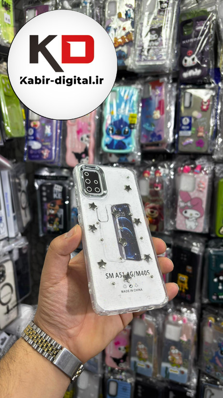 قاب گوشی Galaxy A51/A31 سامسونگ لاکچری شفاف رزینی طرح شاین لنز کرومی طرح ستاره