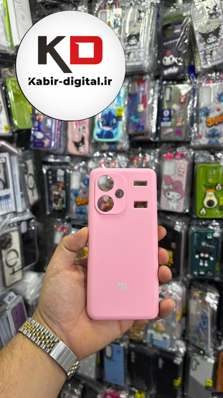 قاب گوشی Redmi Note 13 Pro Plus شیائومی سیلیکونی اورجینال سورا SORA پاک کنی درجه یک زیربسته محافظ لنز دار صورتی