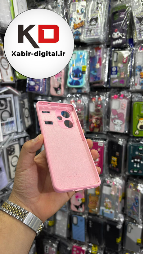 قاب گوشی Redmi Note 13 Pro Plus شیائومی سیلیکونی اورجینال سورا SORA پاک کنی درجه یک زیربسته محافظ لنز دار صورتی