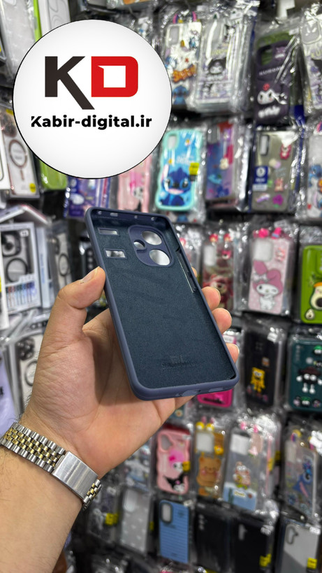 قاب گوشی Redmi Note 13 Pro Plus شیائومی سیلیکونی اورجینال سورا SORA پاک کنی درجه یک زیربسته محافظ لنز دار سرمه ایی