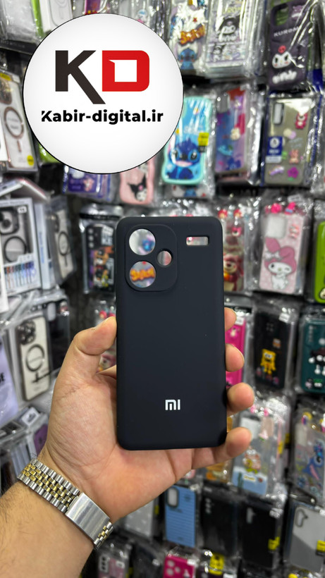 قاب گوشی Redmi Note 13 Pro Plus شیائومی سیلیکونی اورجینال سورا SORA پاک کنی درجه یک زیربسته محافظ لنز دار مشکی