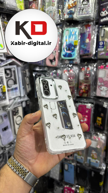 قاب گوشی Galaxy A36 /A56 سامسونگ لاکچری شفاف رزینی طرح شاین لنز کرومی طرح قلب