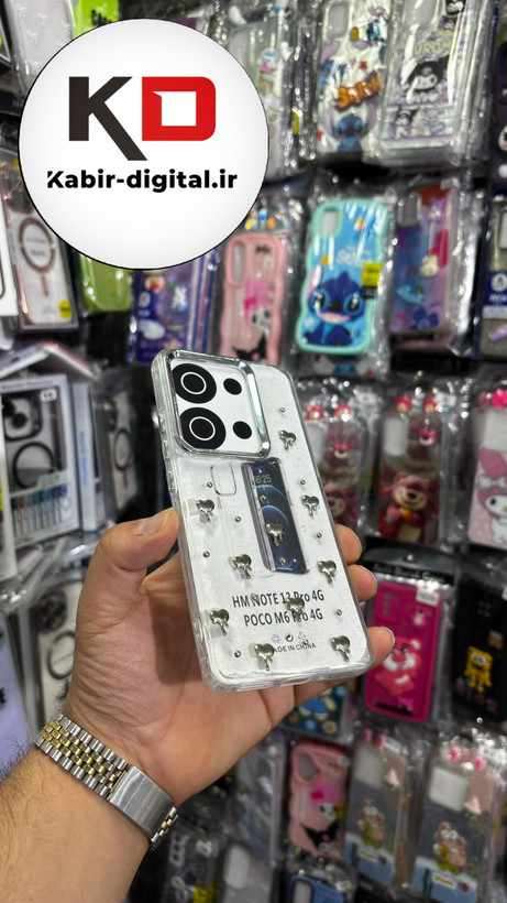 قاب گوشی Redmi Note 13 Pro 4G / Poco M6 Pro 4G / Redmi Note 14S شیائومی لاکچری شفاف رزینی طرح شاین لنز کرومی طرح قلب