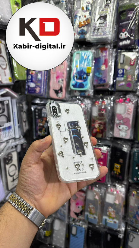 قاب گوشی iPhone x/xs آیفون لاکچری شفاف رزینی طرح شاین لنز کرومی طرح قلب