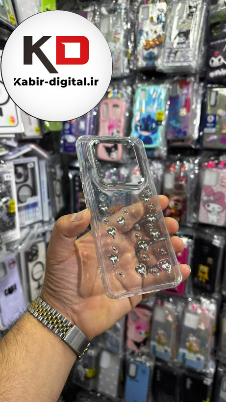 قاب گوشی Redmi Note 14 Pro 4G/5G/Note 14 Pro Plus شیائومی لاکچری شفاف رزینی طرح شاین لنز کرومی طرح قلب