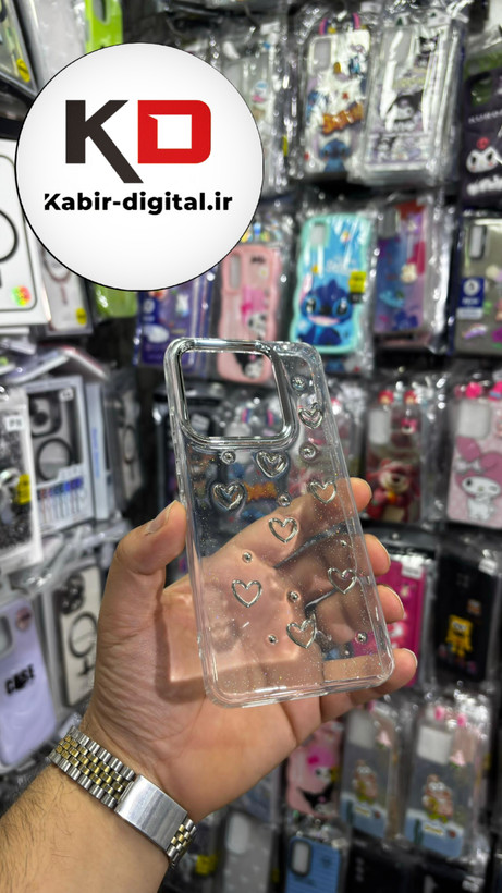قاب گوشی Redmi Note 14 4G شیائومی لاکچری شفاف رزینی طرح شاین لنز کرومی طرح قلب