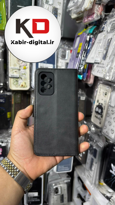 کیف گوشی Galaxy A52/A52s سامسونگ چرم مگنتی جاکارتی بند آویز دار مشکی