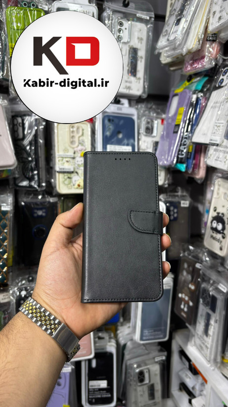 کیف گوشی Galaxy A31 سامسونگ چرم مگنتی جاکارتی بند آویز دار مشکی
