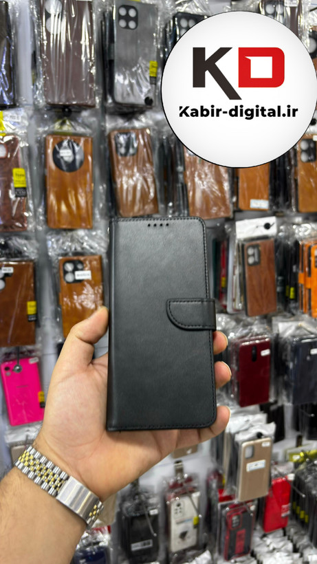 کیف گوشی Honor X9B آنر چرم مگنتی جاکارتی بند آویز دار مشکی