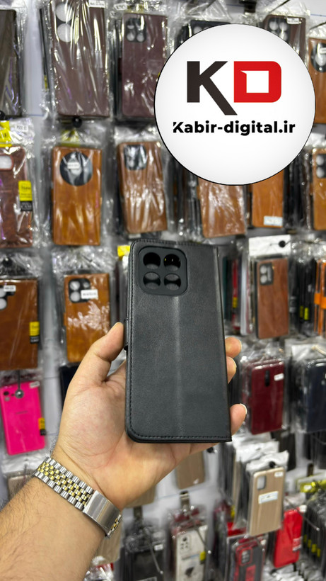 کیف گوشی Honor X6B آنر چرم مگنتی جاکارتی بند آویز دار مشکی