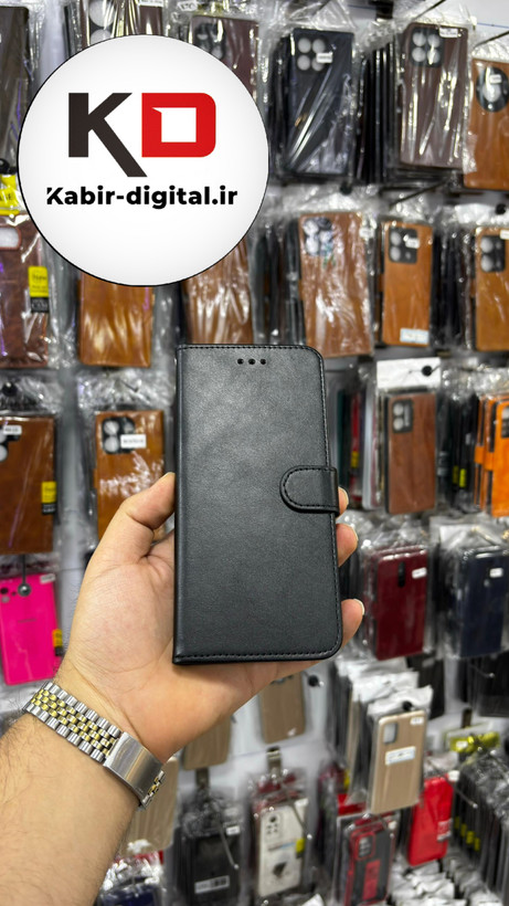 کیف گوشی Honor X6B آنر چرم مگنتی جاکارتی بند آویز دار مشکی