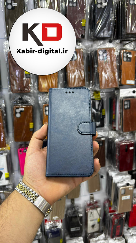 کیف گوشی Honor X5B Plus / X5B آنر چرم مگنتی جاکارتی سرمه ایی