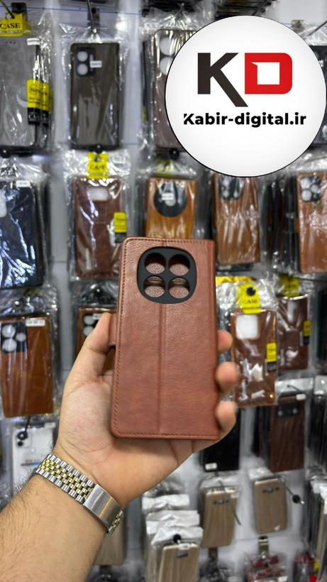 کیف گوشی Redmi Note 14 Pro Plus / Note 14 Pro 45g شیائومی چرم مگنتی جاکارتی قهوه ایی