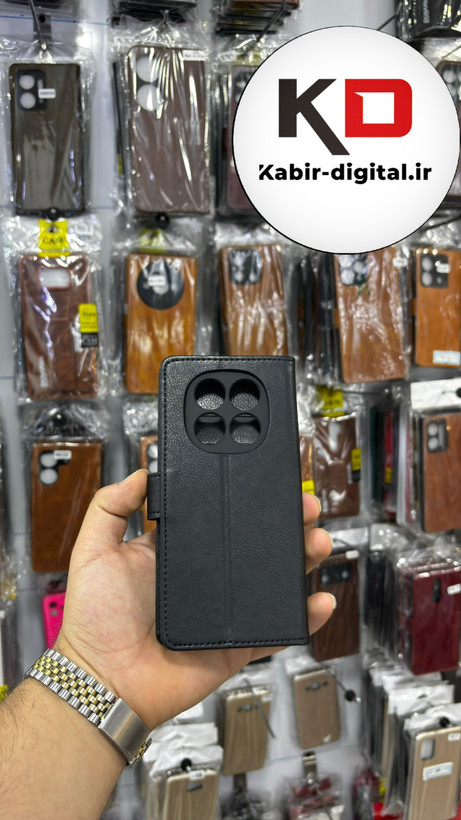 کیف گوشی Redmi Note 14 Pro Plus / Note 14 Pro 45g شیائومی چرم مگنتی جاکارتی مشکی