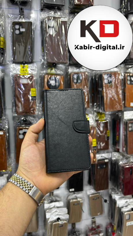 کیف گوشی Redmi Note 14 Pro Plus / Note 14 Pro 45g شیائومی چرم مگنتی جاکارتی مشکی