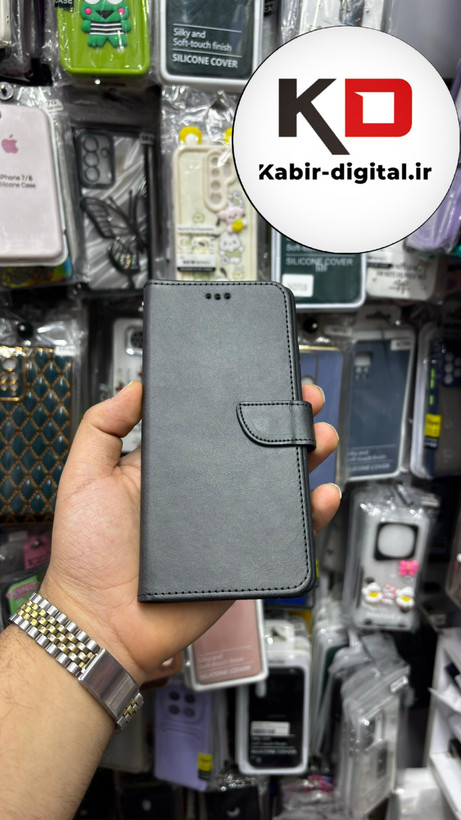 کیف گوشی Poco X5 Proشیائومی چرم مگنتی جاکارتی بند آویز دار مشکی