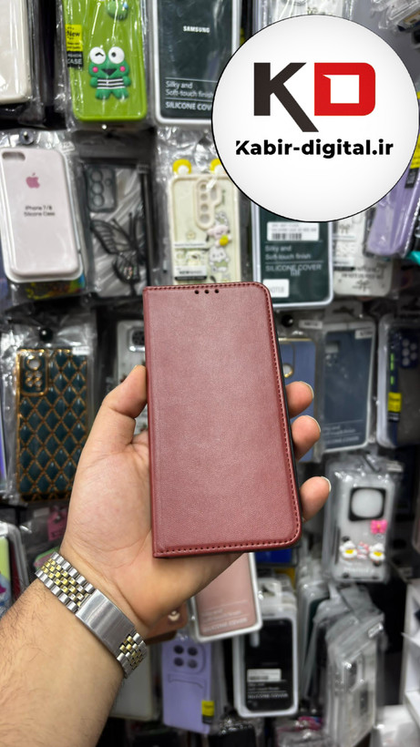 قاب گوشی Redmi Note 8 Pro شیائومی چرم مگنتی جاکارتی دار قهوه ایی