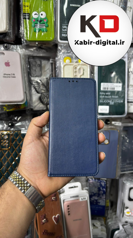 کیف گوشی Galaxy J4 Plus سامسونگ چرم مگنتی جاکارتی سرمه ایی