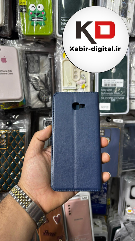 کیف گوشی Galaxy J4 Plus سامسونگ چرم مگنتی جاکارتی سرمه ایی