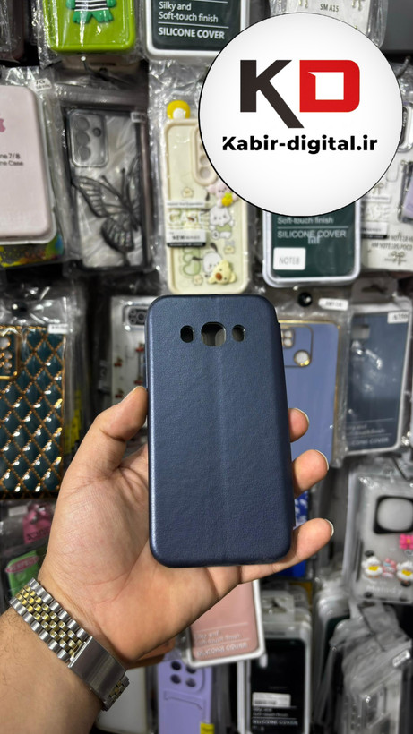 کیف گوشی Galaxy J510 / J5 2016 سامسونگ چرم مگنتی جاکارتی سرمه ایی