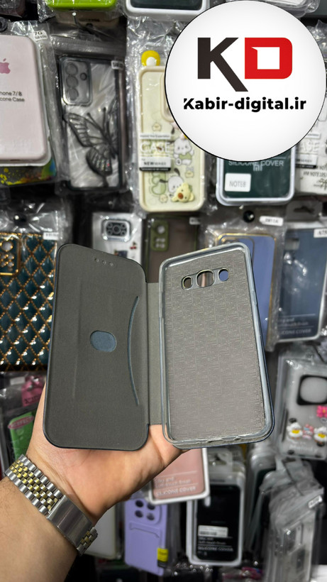 کیف گوشی Galaxy J510 / J5 2016 سامسونگ چرم مگنتی جاکارتی سرمه ایی