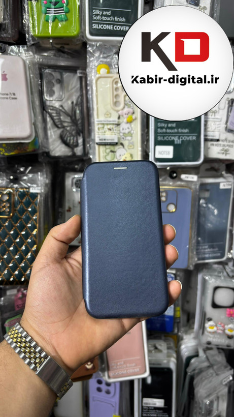 کیف گوشی Galaxy J510 / J5 2016 سامسونگ چرم مگنتی جاکارتی سرمه ایی