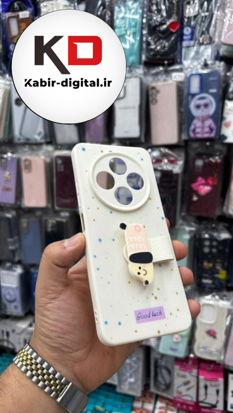 قاب گوشی Redmi14C/POCO C75 /Redmi A4 شیائومی سیلیکونی فانتزی برجسته لاکچری هولدردار فانتزی طرح سگ کرمی