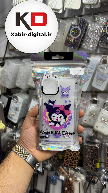 قاب گوشی iPhone 13/14/15 آیفون شفاف فانتزی عروسکی طرح کرومی