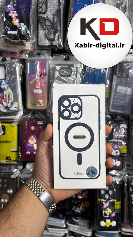 قاب گوشی iPhone 11 Pro آیفون شفاف مگ سیف دار MagSafe اورجینال دور سیلیکونی مشکی ایربگ دار