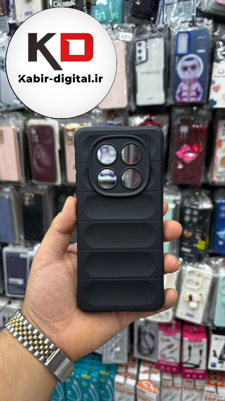 قاب گوشی Redmi Note 14 Pro Plus / Note 14 Pro 5G شیائومی سیلیکونی پافر PC زیر بسته محافظ لنز دار مشکی