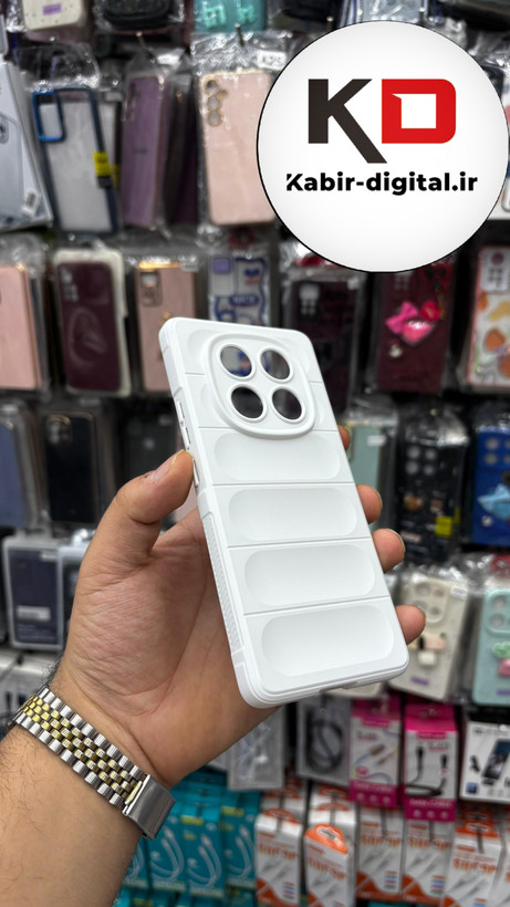 قاب گوشی Redmi Note 14 Pro Plus / Note 14 Pro 5G شیائومی سیلیکونی پافر PC زیر بسته محافظ لنز دار سفید