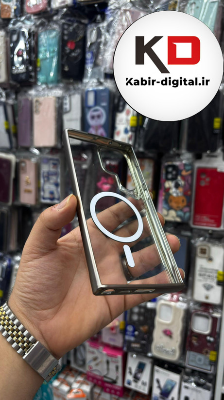 قاب گوشی Galaxy S23 Ultra سامسونگ MAX SERIES MAGSAFE مگ سیف اورجینال شفاف صحرایی