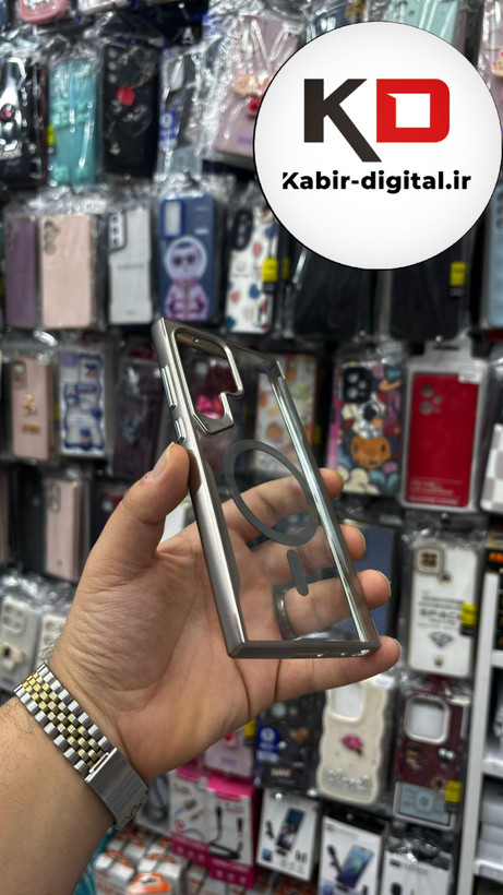 قاب گوشی Galaxy S23 Ultra سامسونگ MAX SERIES MAGSAFE مگ سیف اورجینال شفاف صحرایی