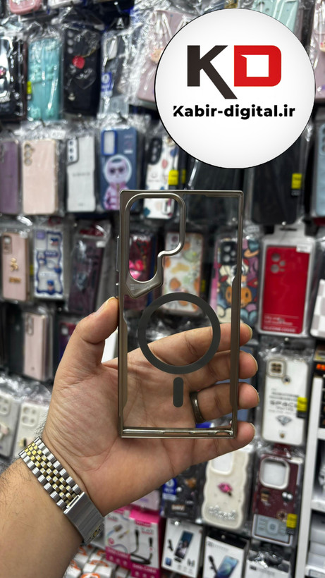 قاب گوشی Galaxy S23 Ultra سامسونگ MAX SERIES MAGSAFE مگ سیف اورجینال شفاف صحرایی