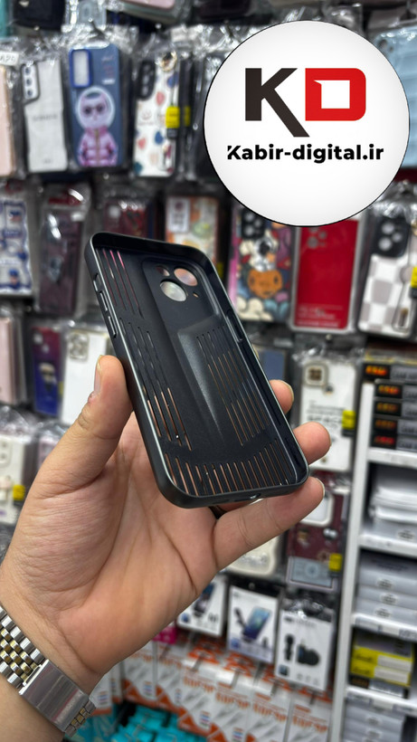 قاب گوشی iPhone 13/14 آیفون اورجینال PROTECTIVE CASE سری CAR DESIGN محافظ لنز دار شیشه ای مشکی