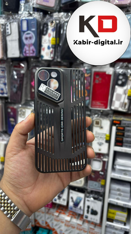 قاب گوشی iPhone 13/14 آیفون اورجینال PROTECTIVE CASE سری CAR DESIGN محافظ لنز دار شیشه ای مشکی