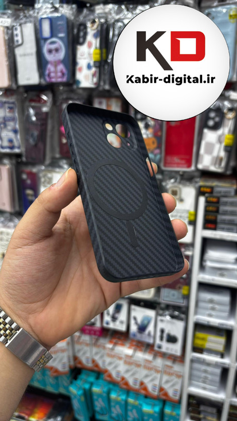 قاب مگ سیف فیبر کربن مدل carbonix مناسب گوشی آیفون iPhone 13/14 مشکی