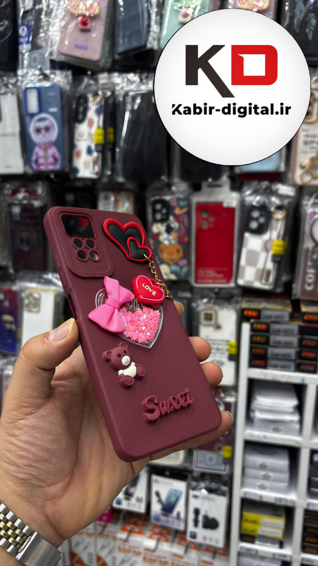 قاب گوشی Redmi Note 11 Pro 4G - Redmi Note 12 Pro 4G شیائومی طرح سیلیکونی ژله ای سه بعدی برجسته عروسکی محافظ لنز دار آویزدار جیگری