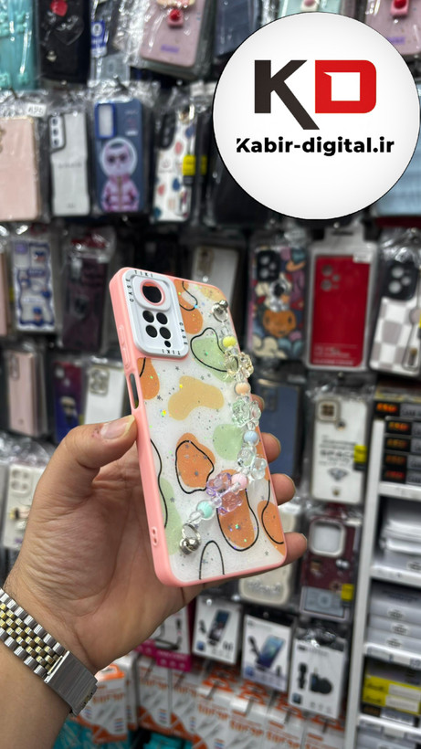 قاب گوشی Redmi Note 12 Pro 4G - Redmi Note 11 Pro شیائومی طرح دستبندی آویزدار زنجیری گلبهی