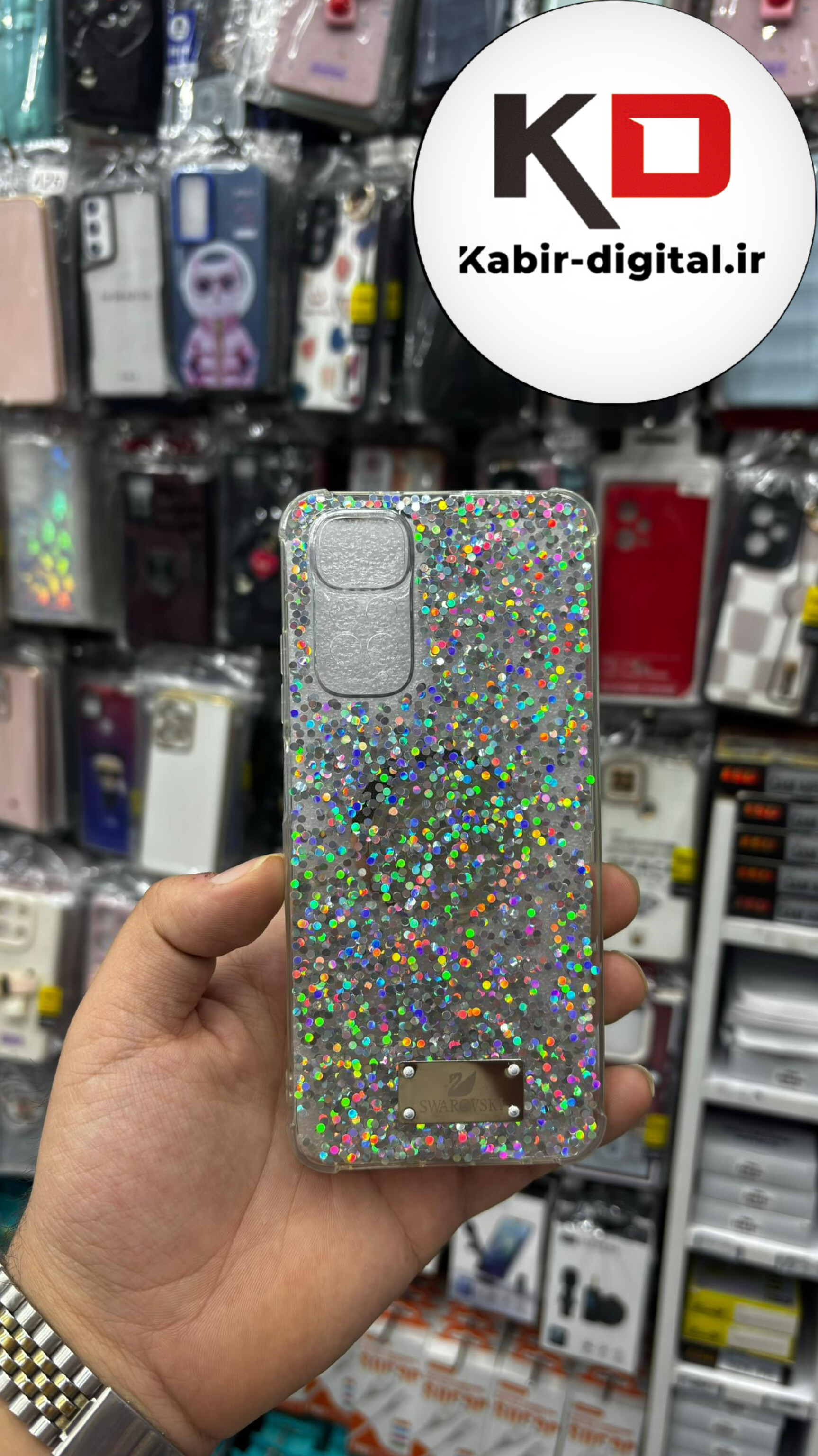 قاب گوشی Redmi Note 11 4G Global - Redmi Note 11s - Redmi Note 12s شیائومی ژله ایی رزینی اکلیلی سواروسکی پلاک آینه ای پاپ سوکت دار