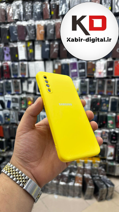 قاب گوشی Galaxy A30s/A50s/A50 سامسونگ سیلیکونی اورجینال پاک کنی درجه یک زیربسته زرد