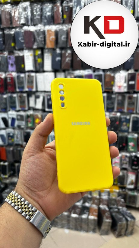 قاب گوشی Galaxy A30s/A50s/A50 سامسونگ سیلیکونی اورجینال پاک کنی درجه یک زیربسته زرد